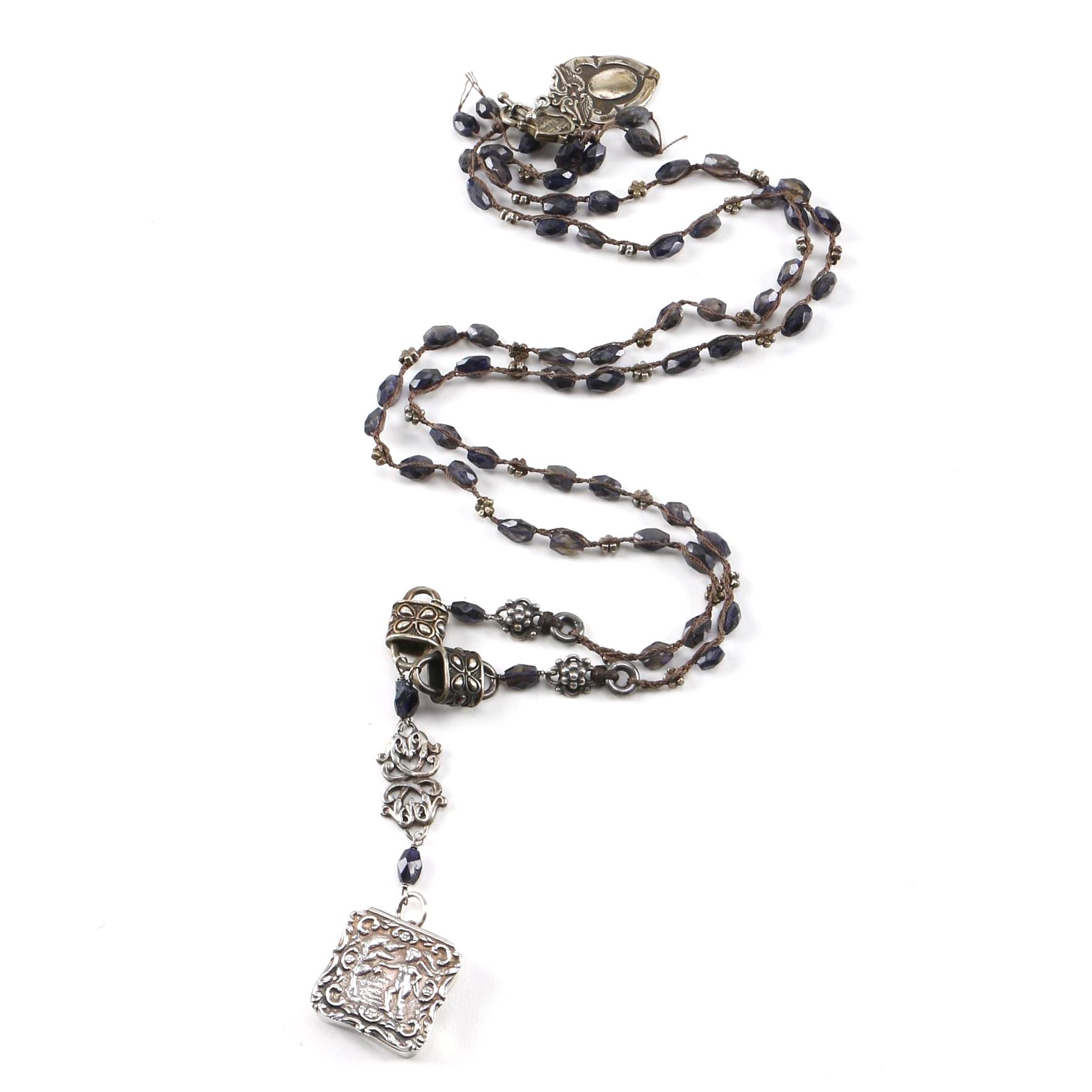 "Love Heals" Necklace with Iolite Stone