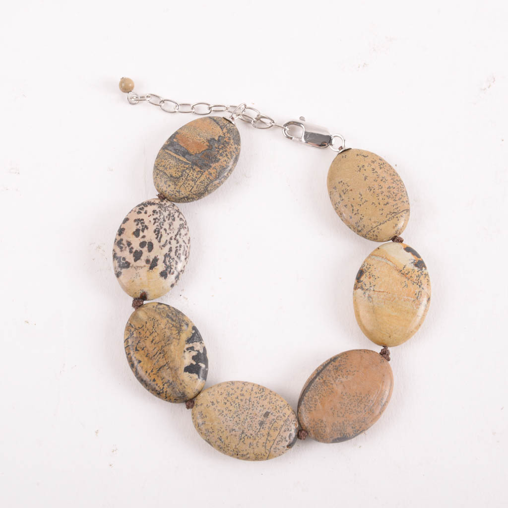 Picture Jasper Jewelry Parure Set