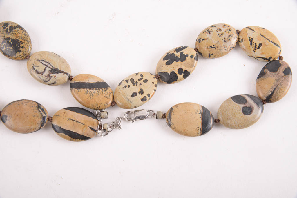 Picture Jasper Jewelry Parure Set