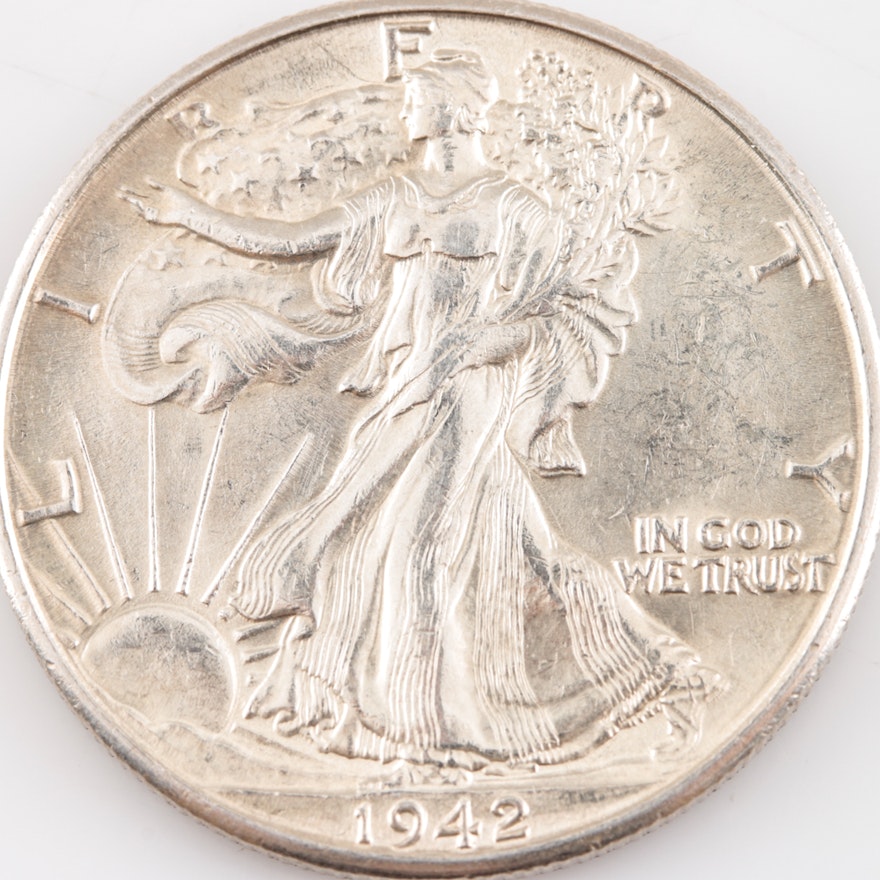 1942 D Walking Liberty Silver Half Dollar