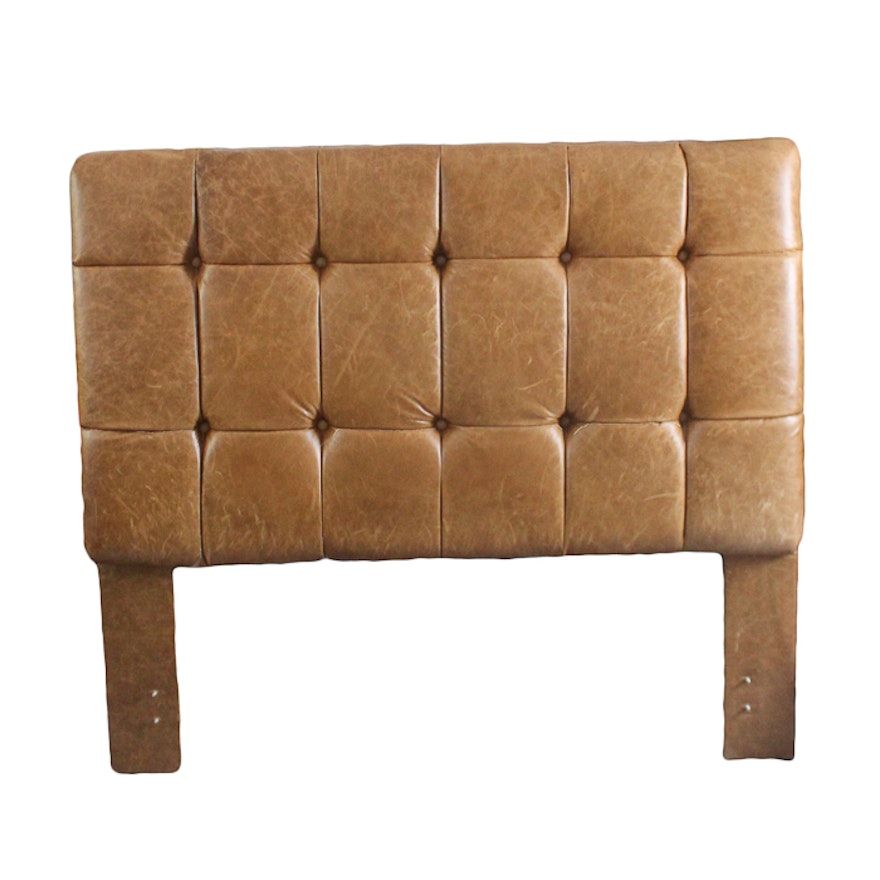 King Size Tufted Leather Headboard