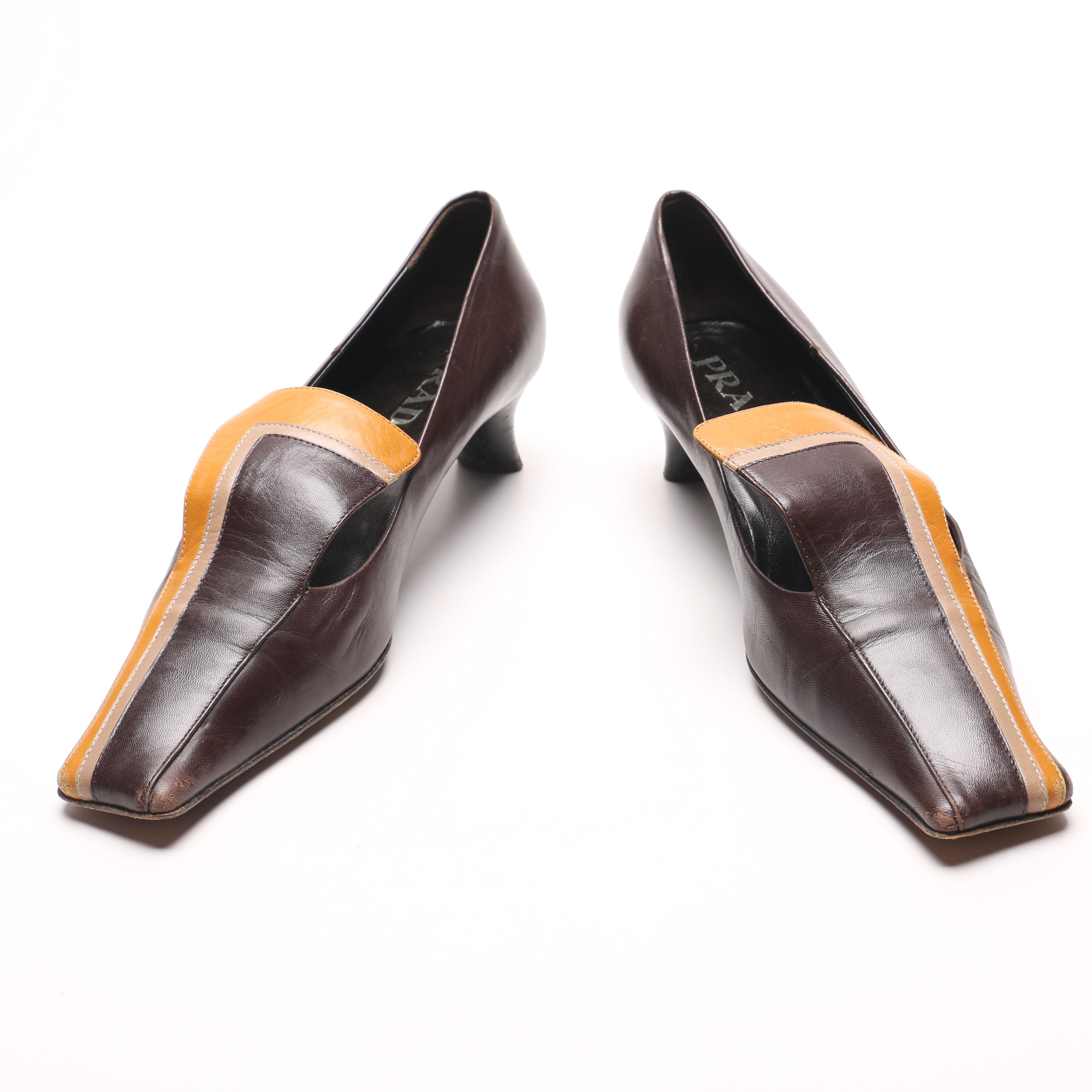 Prada Brown Leather Loafers