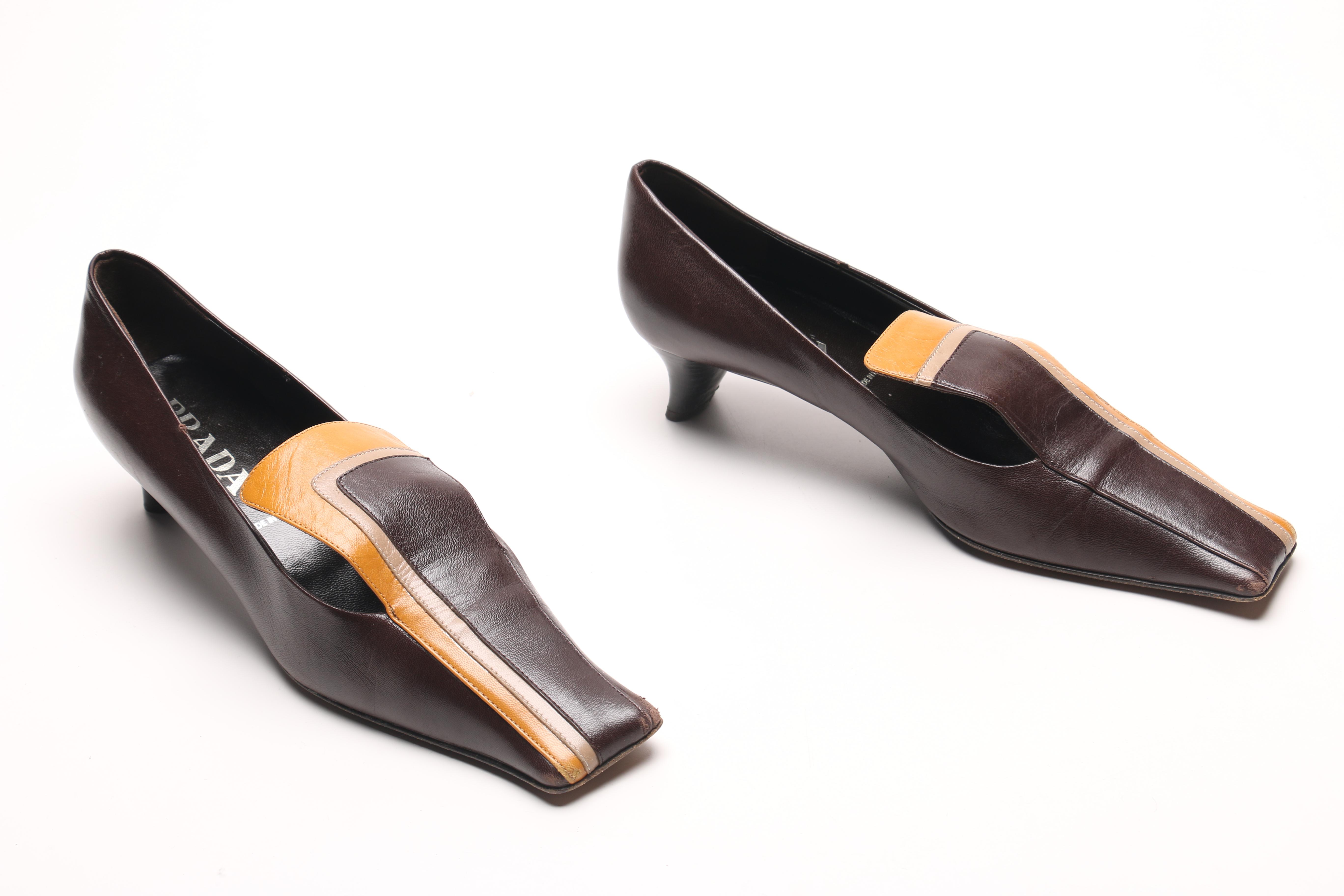 Prada Brown Leather Loafers