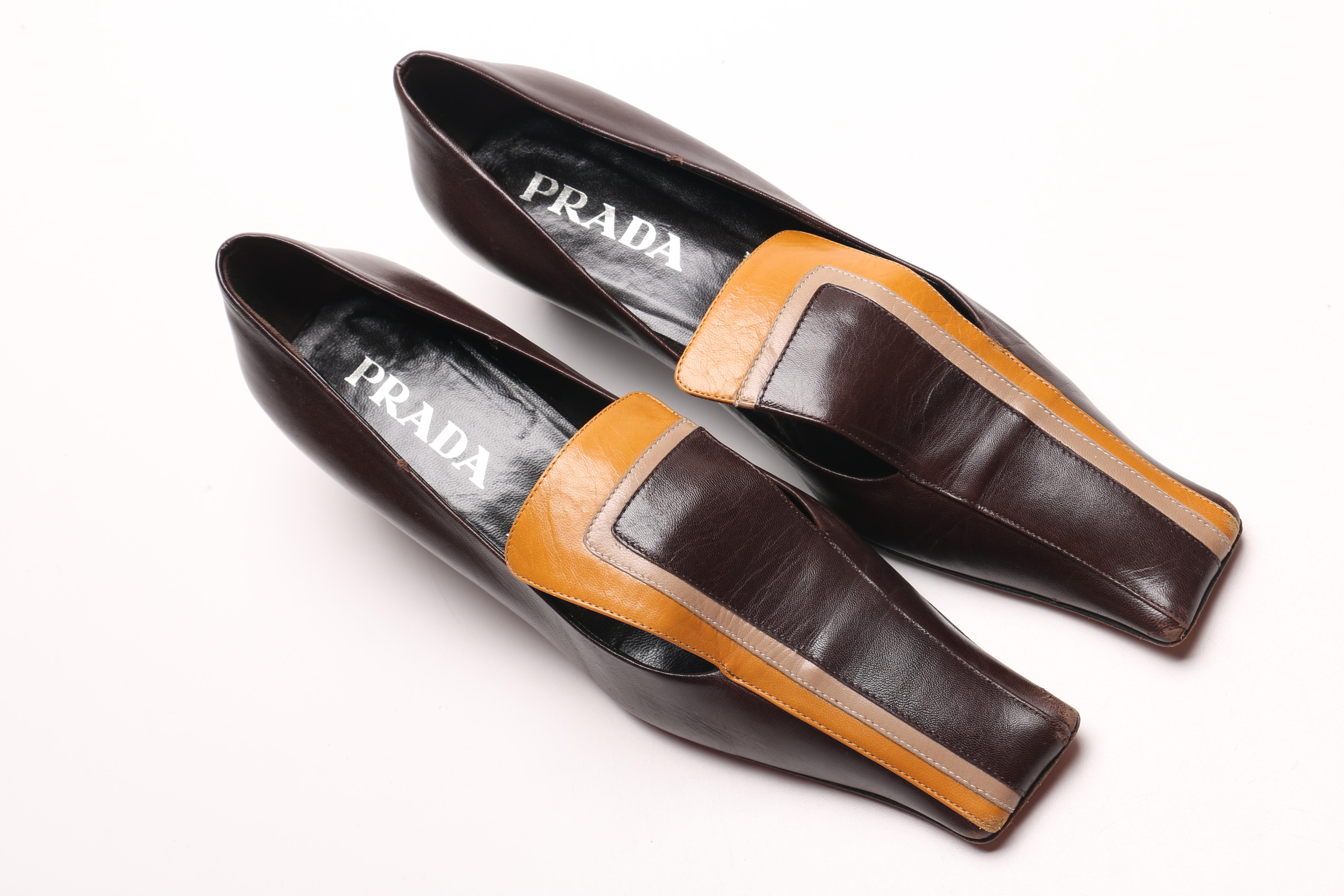 Prada Brown Leather Loafers