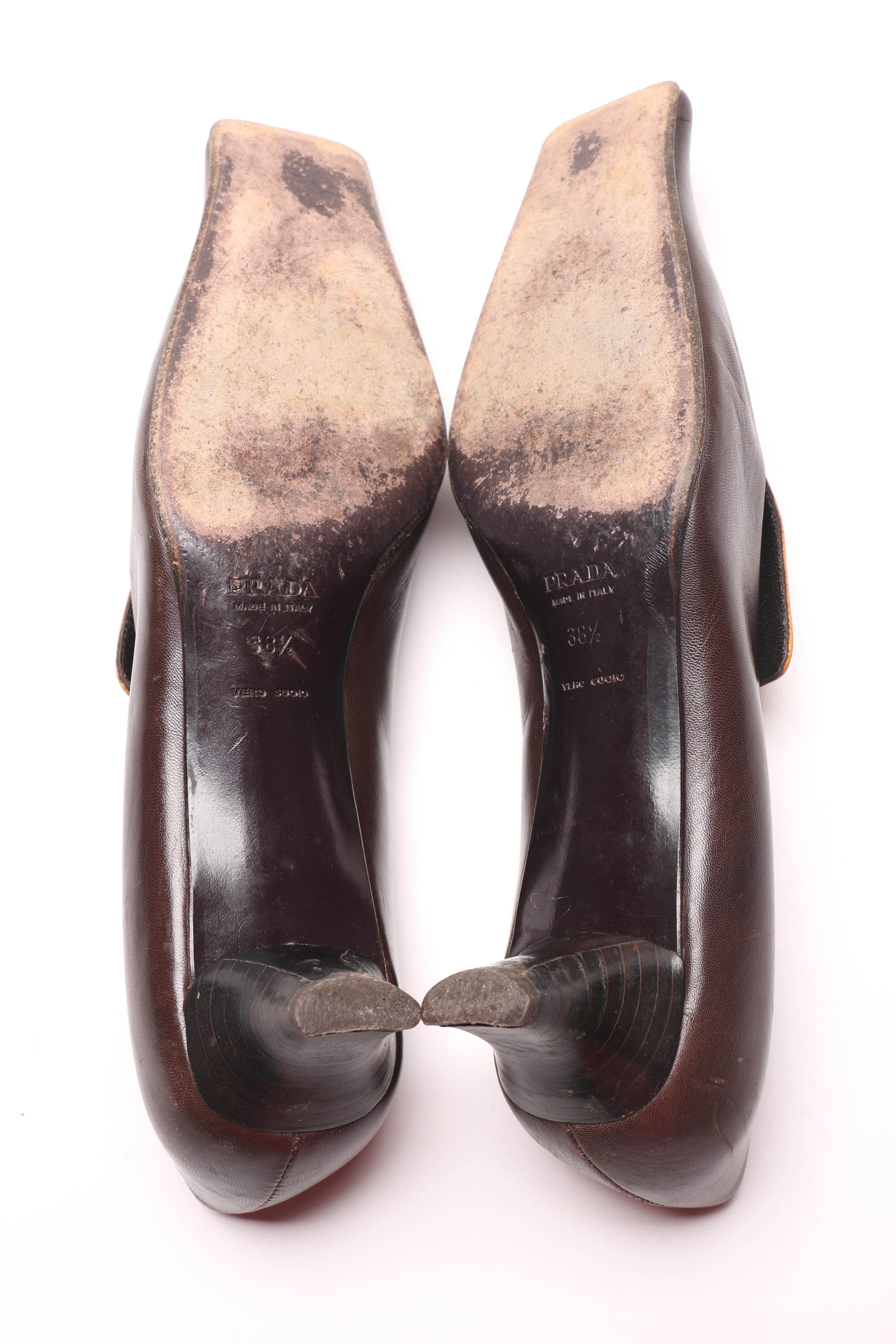 Prada Brown Leather Loafers