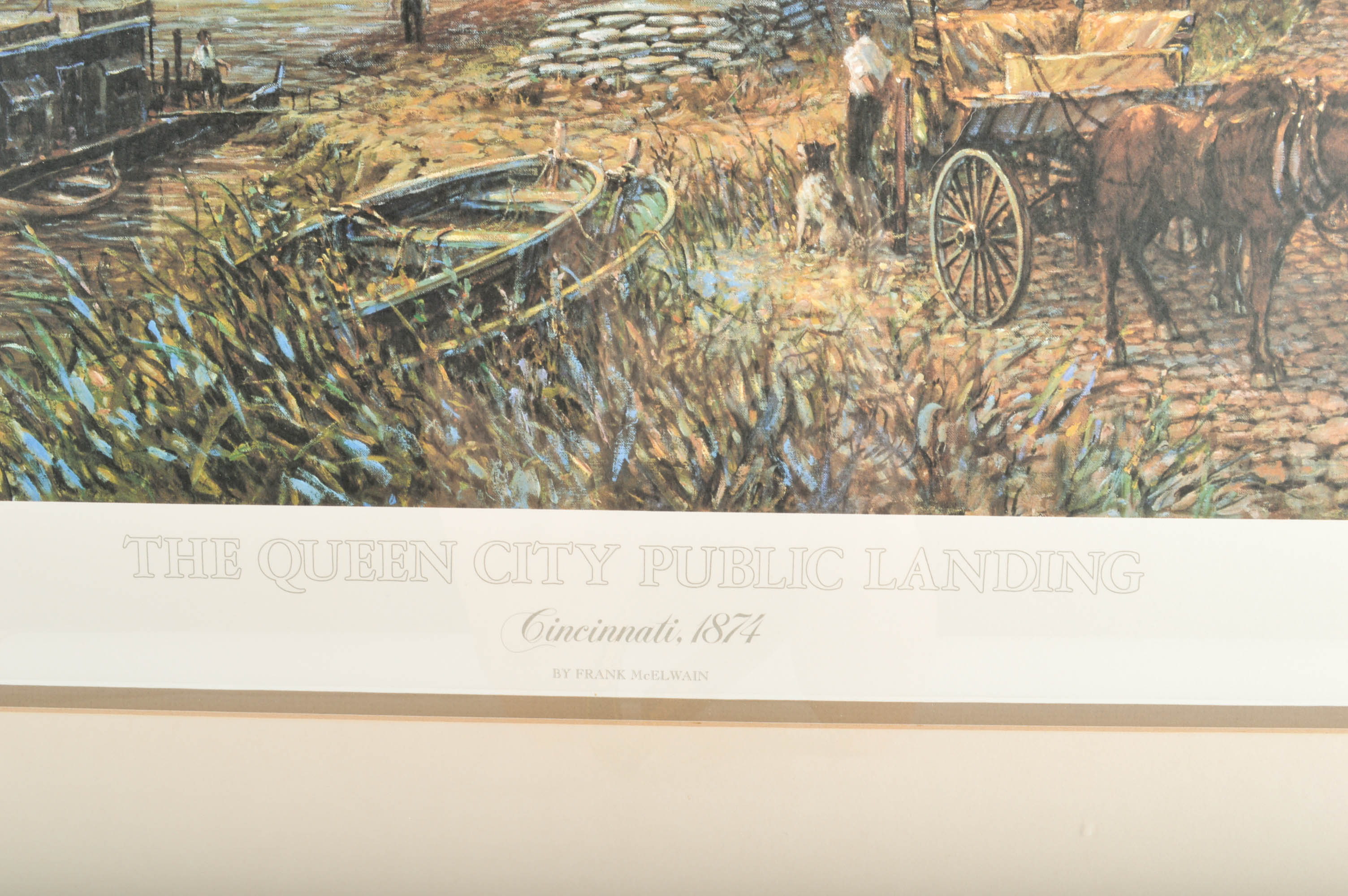Frank McElwain Limited Edition Signed Offset Lithograph Print "The Queen City Public Landing"