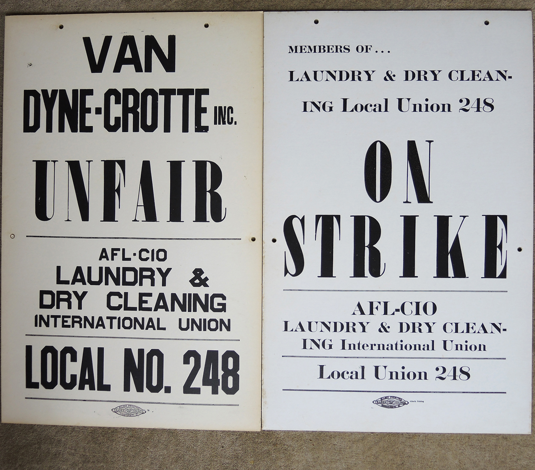 AFL-CIO Union Sign and On-Strike Sandwich Boards