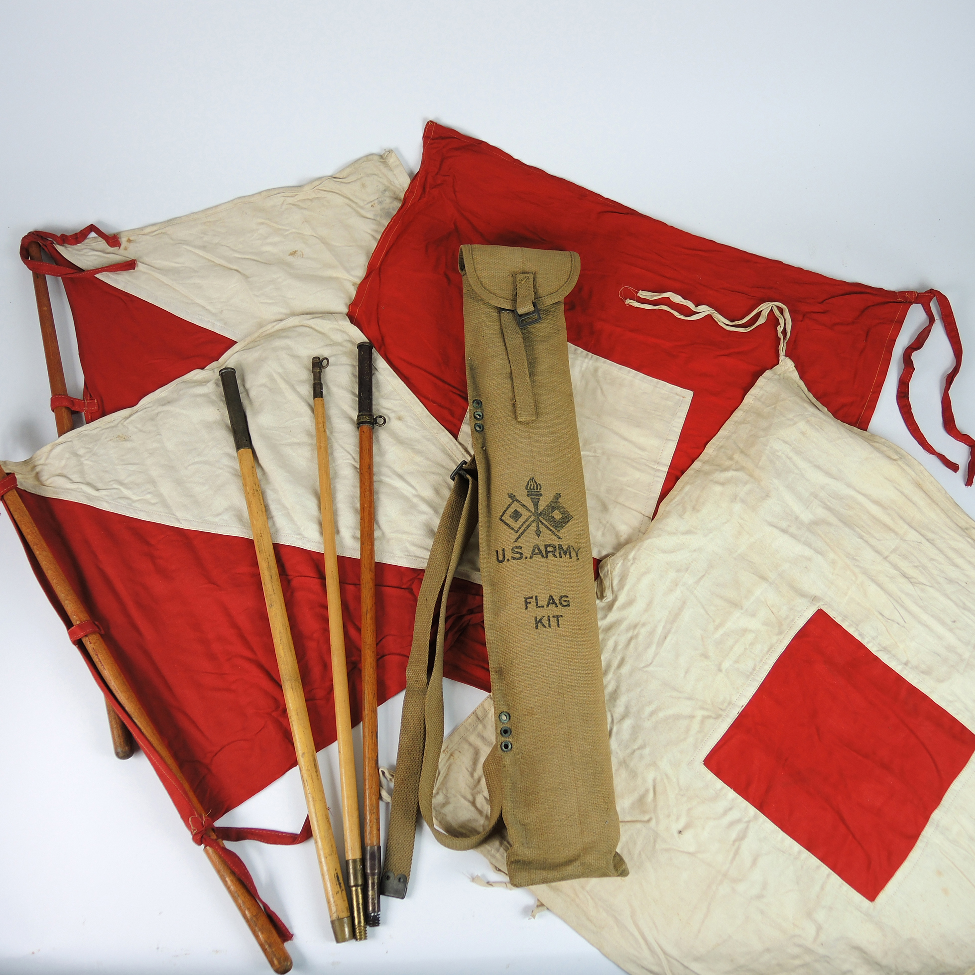 WWI US Army Semaphore Flag Kit of the Signal Corps