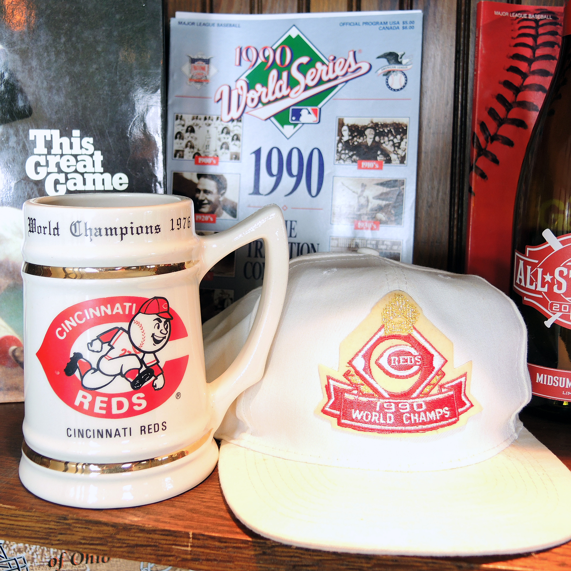 Vintage Cincinnati Reds Baseball and Bengals Football Memorabilia