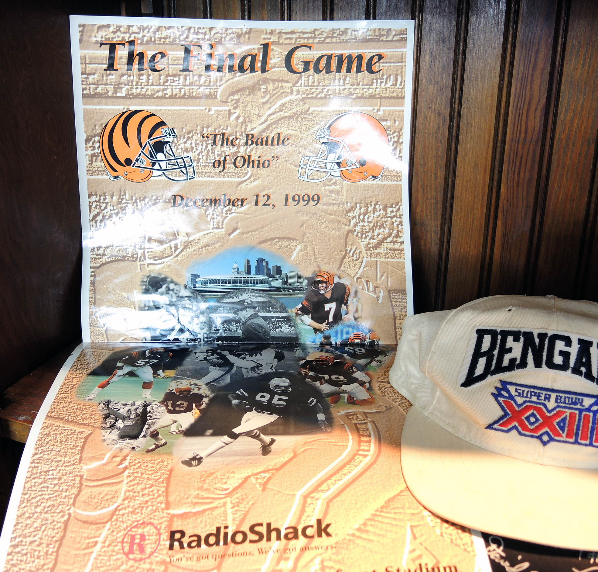 Vintage Cincinnati Reds Baseball and Bengals Football Memorabilia