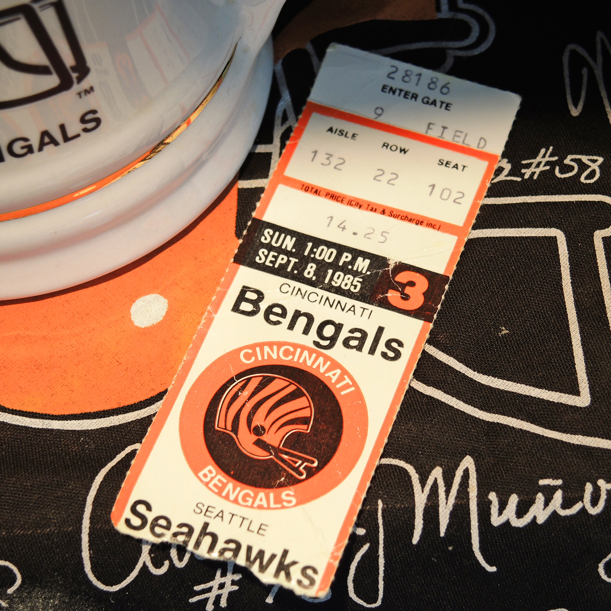 Vintage Cincinnati Reds Baseball and Bengals Football Memorabilia