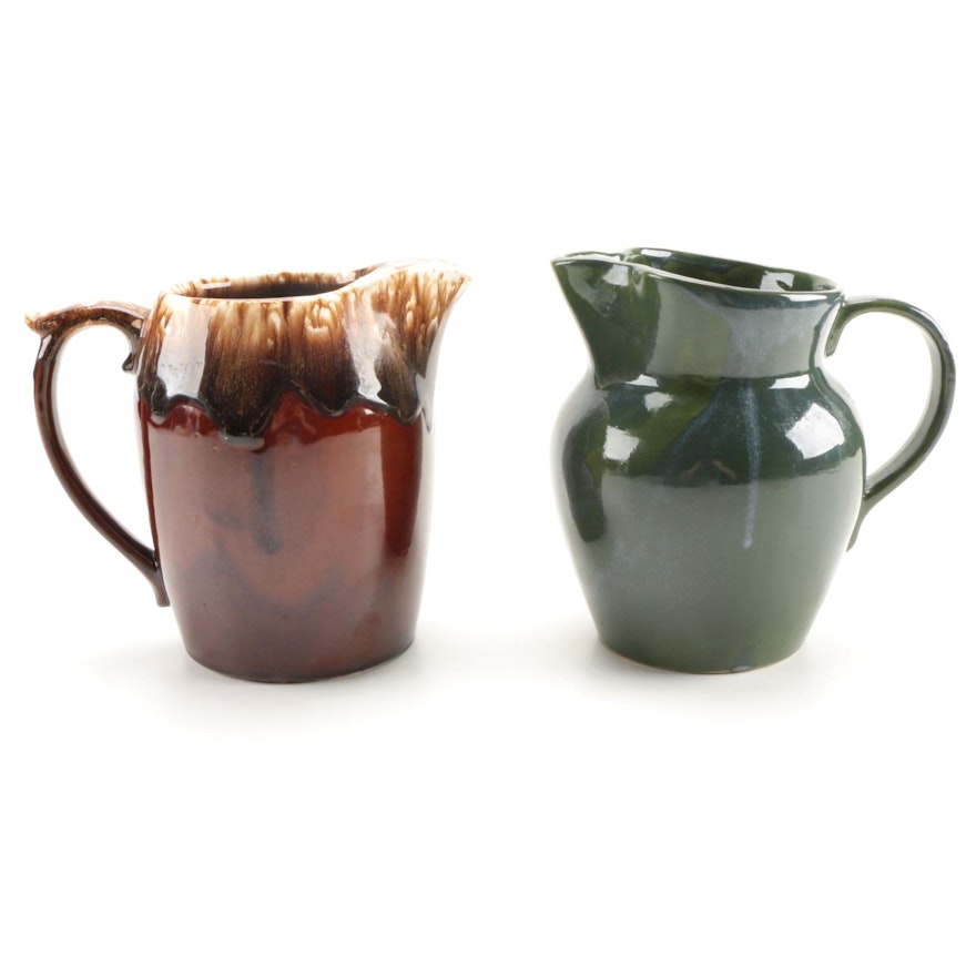 VIntage McCoy and Ransbottom Glazed Pitchers