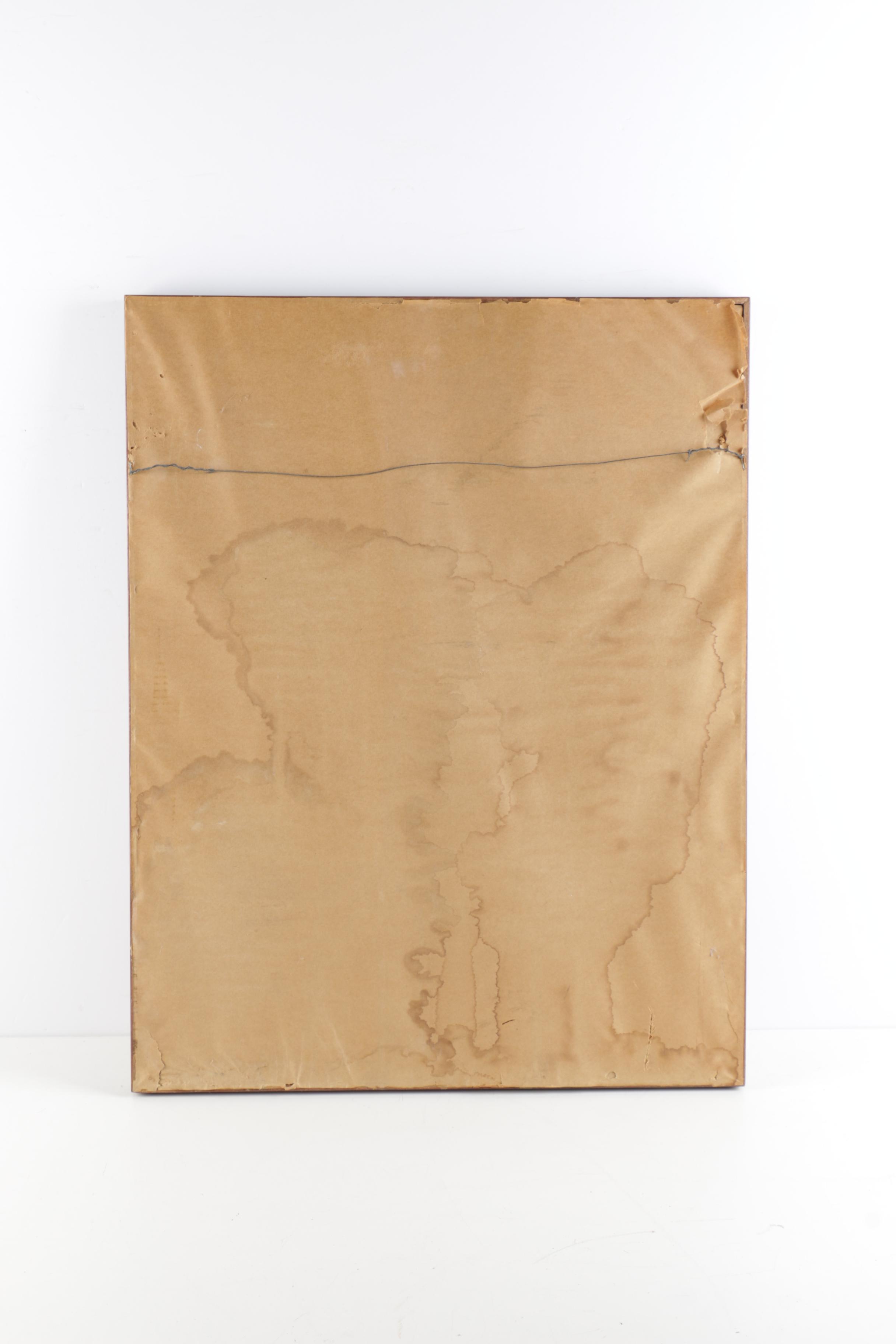 Manrai 1966 Oil Painting on Canvas of Female Nude on the Beach