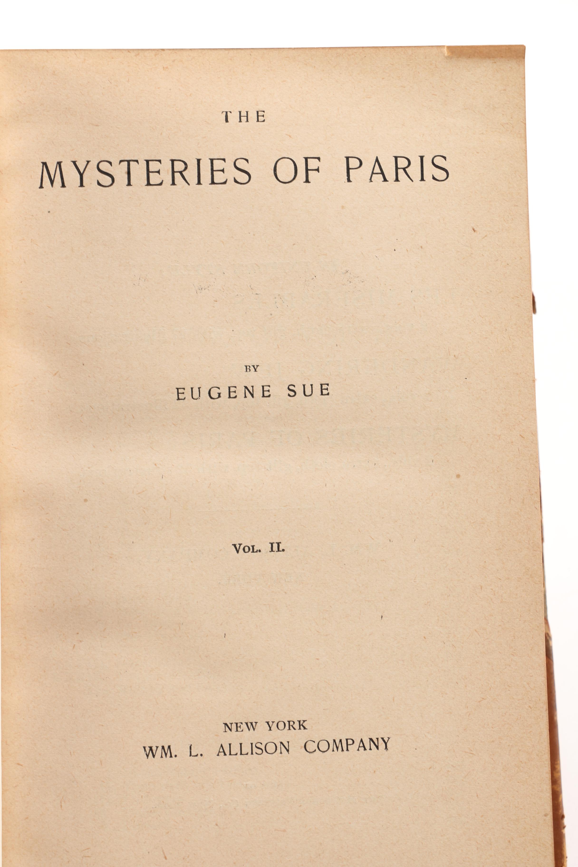 Vintage "The Mysteries of Paris" Volumes I & II by Eugene Sue