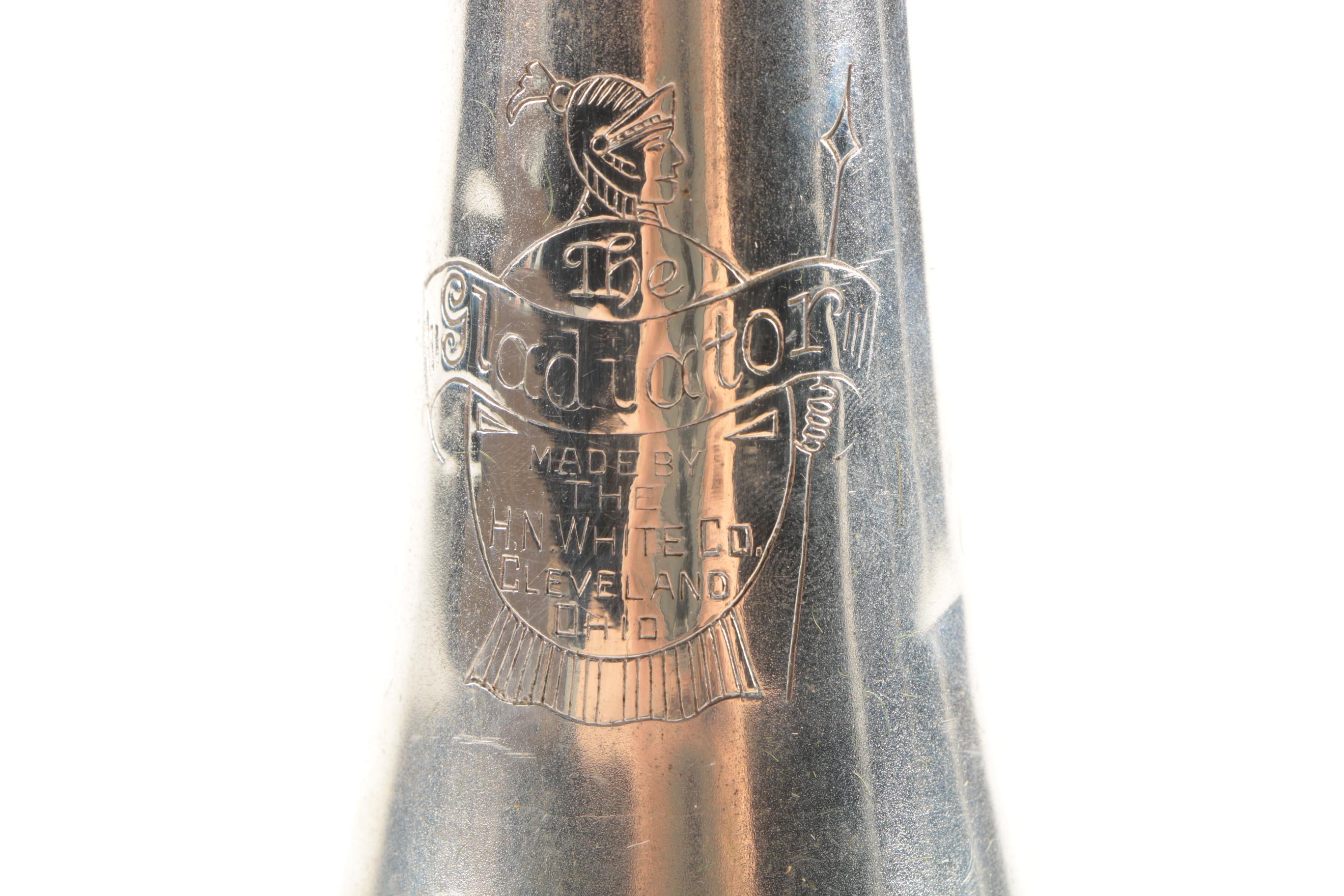 Vintage H.N. White Gladiator Trumpet and Faux Alligator Case