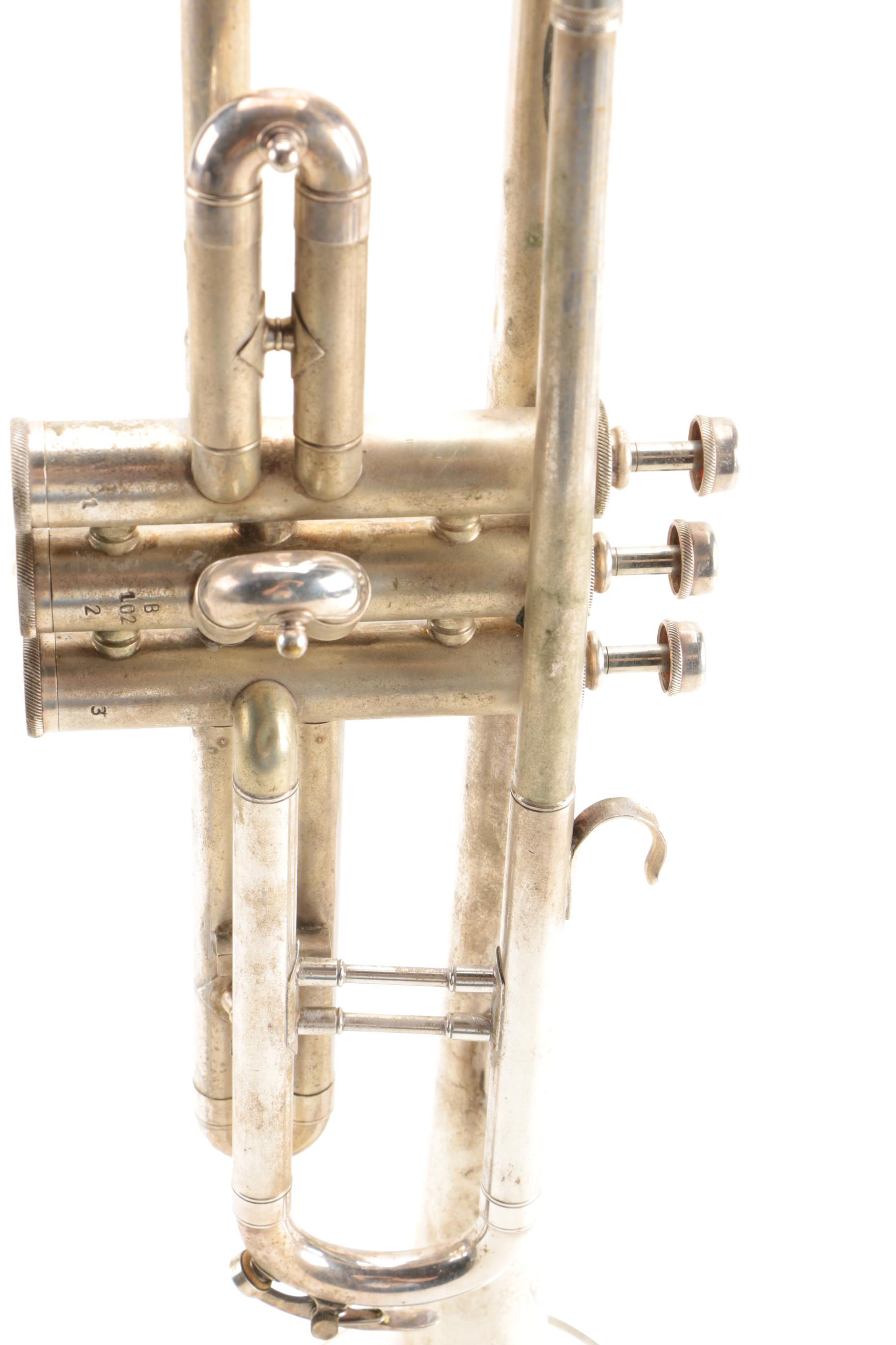 Vintage H.N. White Gladiator Trumpet and Faux Alligator Case