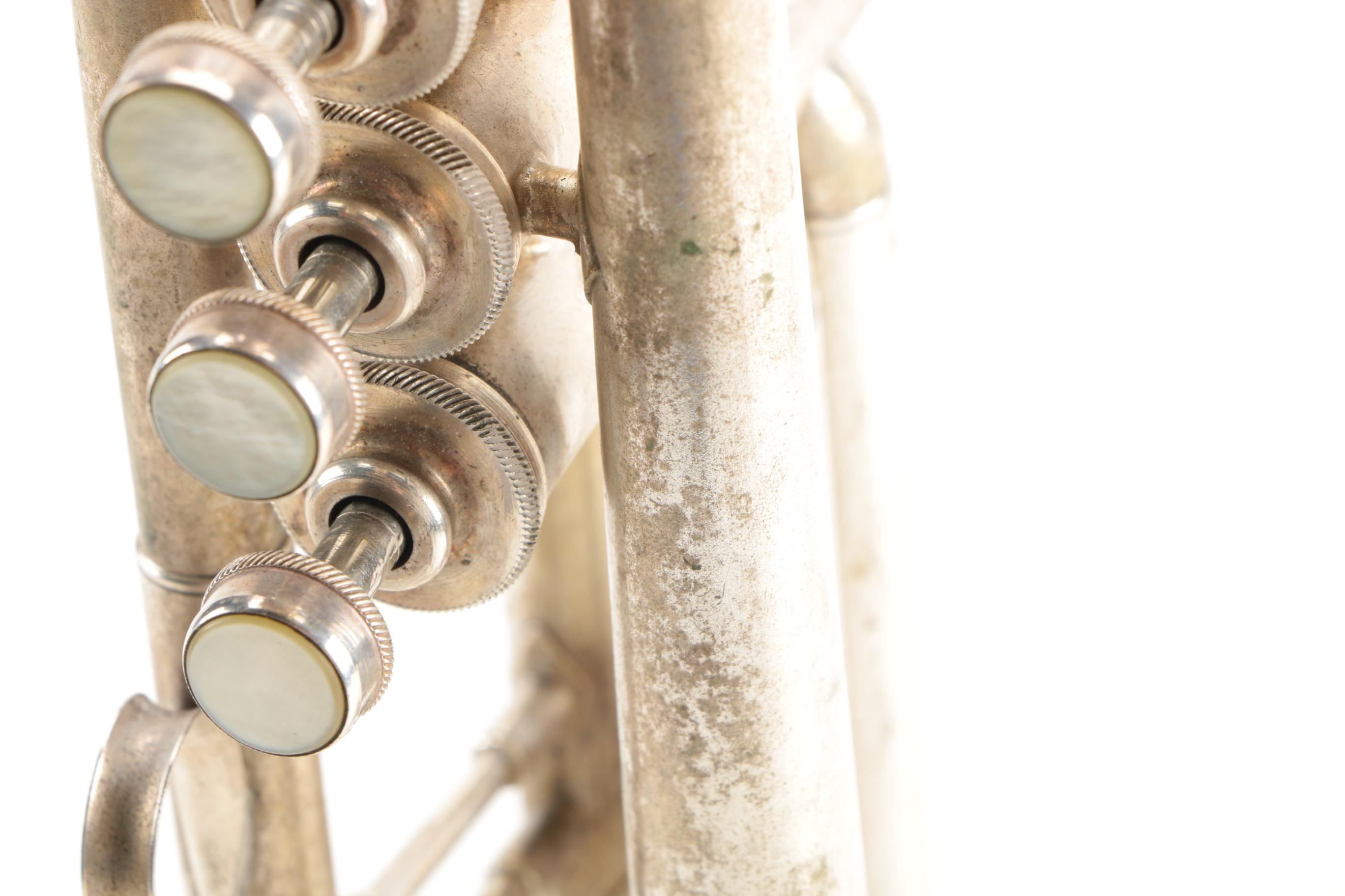 Vintage H.N. White Gladiator Trumpet and Faux Alligator Case