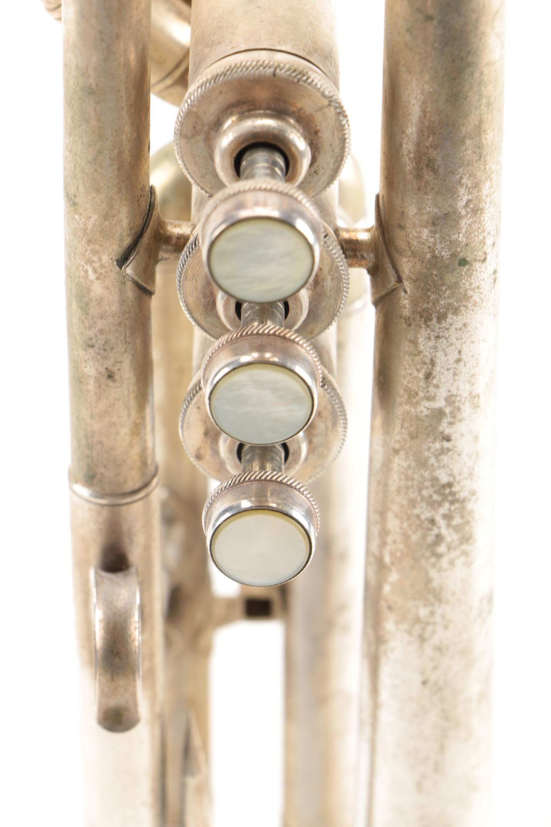 Vintage H.N. White Gladiator Trumpet and Faux Alligator Case