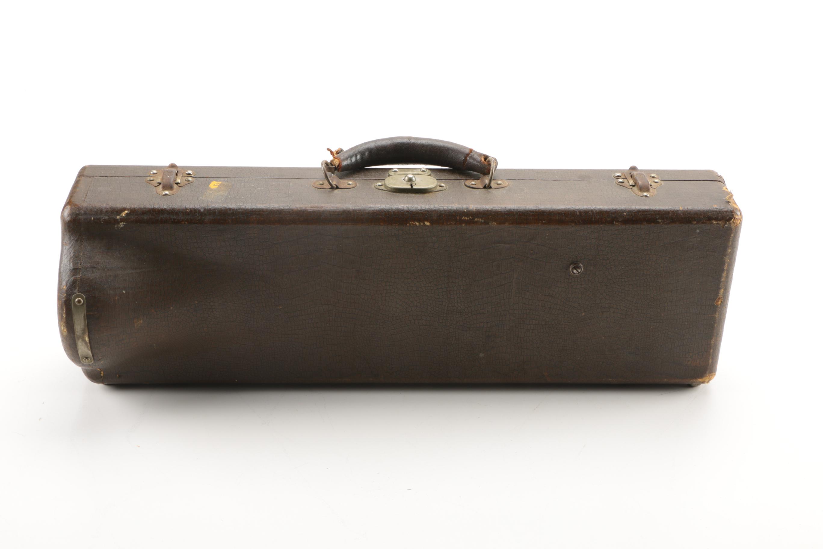 Vintage H.N. White Gladiator Trumpet and Faux Alligator Case