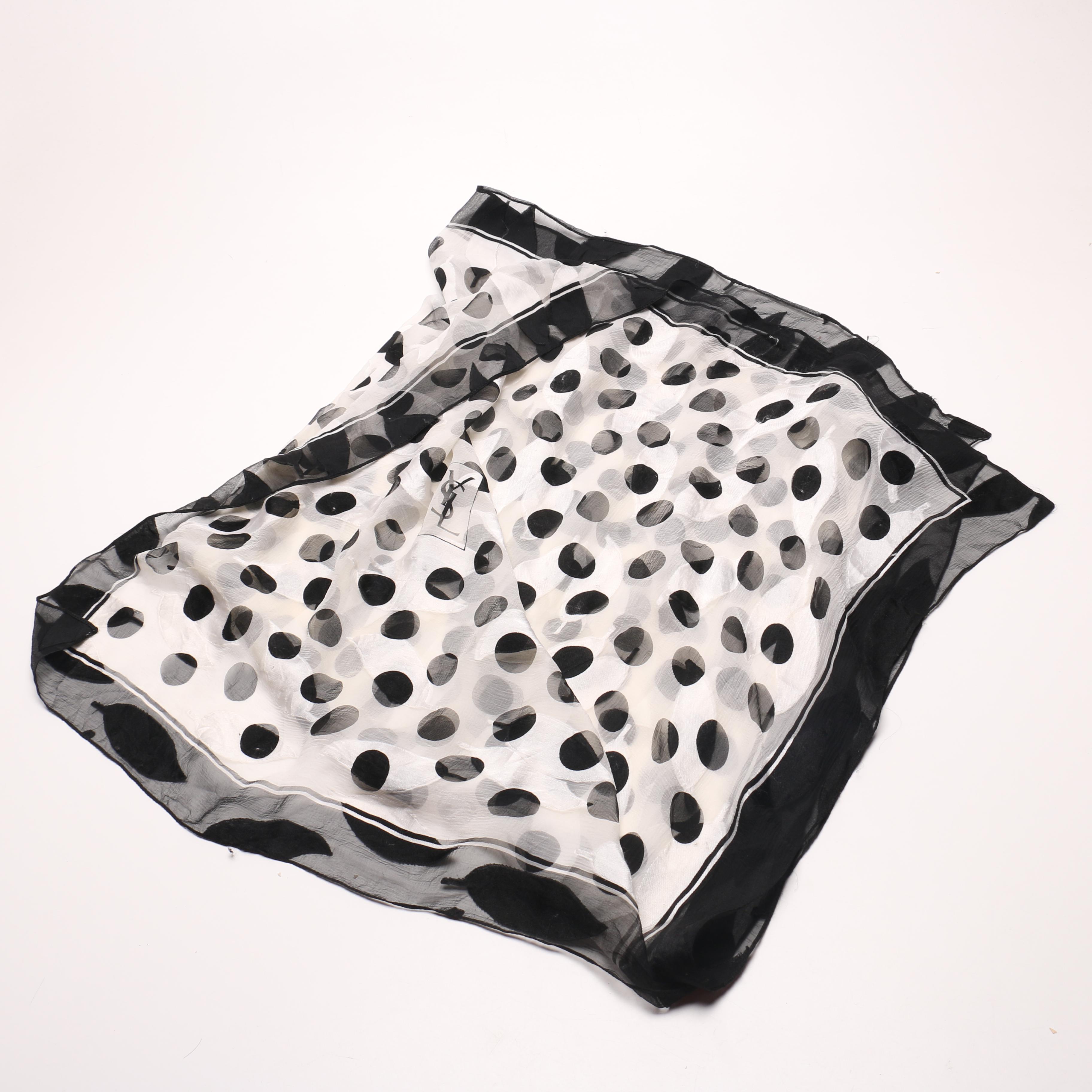 Yves Saint Laurent Polka Dot Scarf