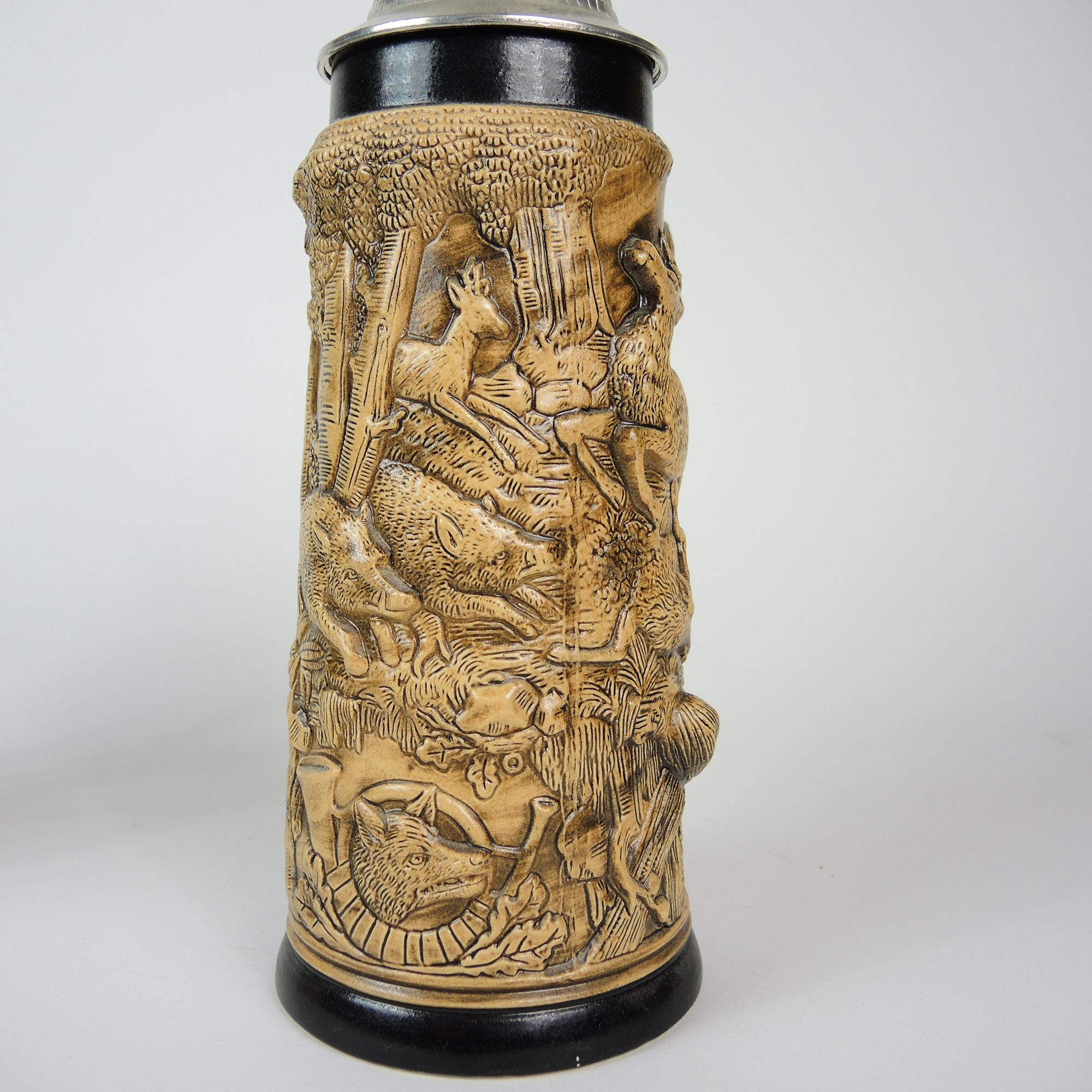 Two German Hunting Themed Beer Steins