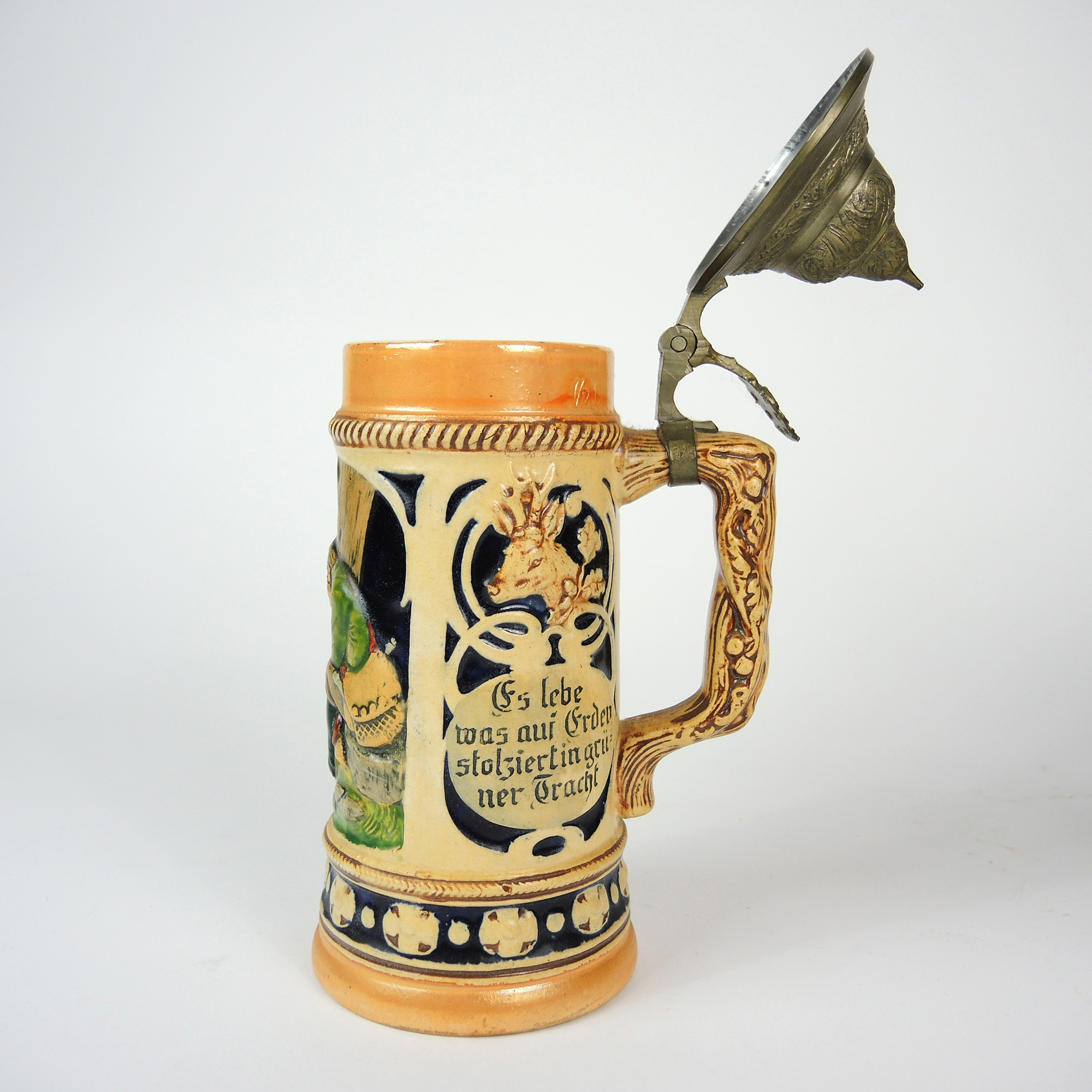 Two German Hunting Themed Beer Steins