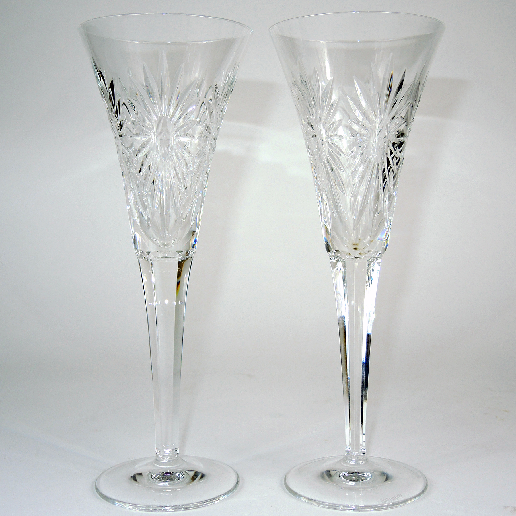 Pair of Waterford Crystal "Health" Millennium Champagne Flutes