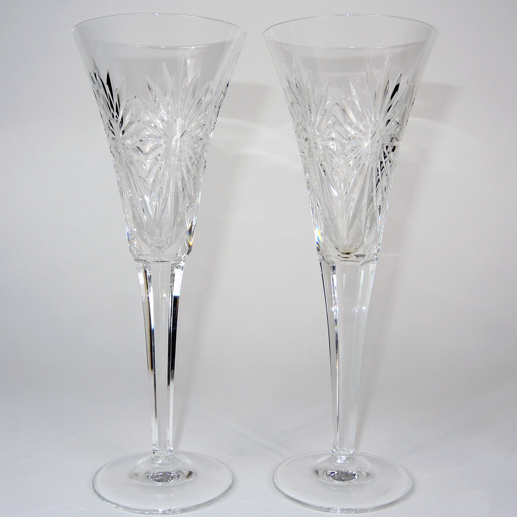 Pair of Waterford Crystal "Health" Millennium Champagne Flutes