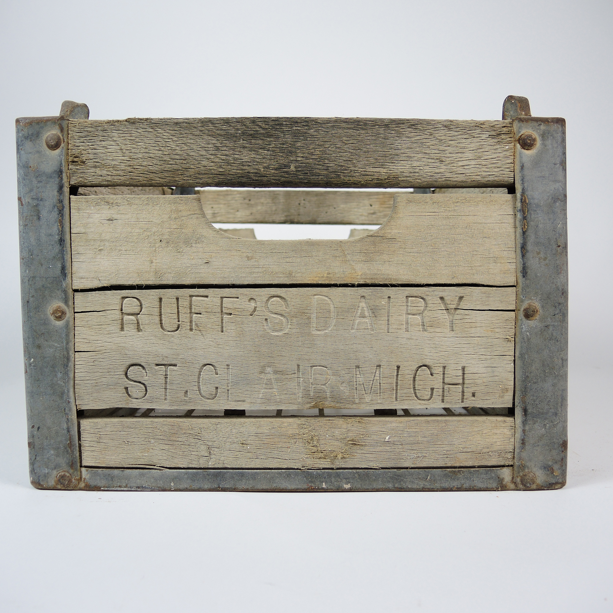 Milk Bottles and Wooden Dairy Crates