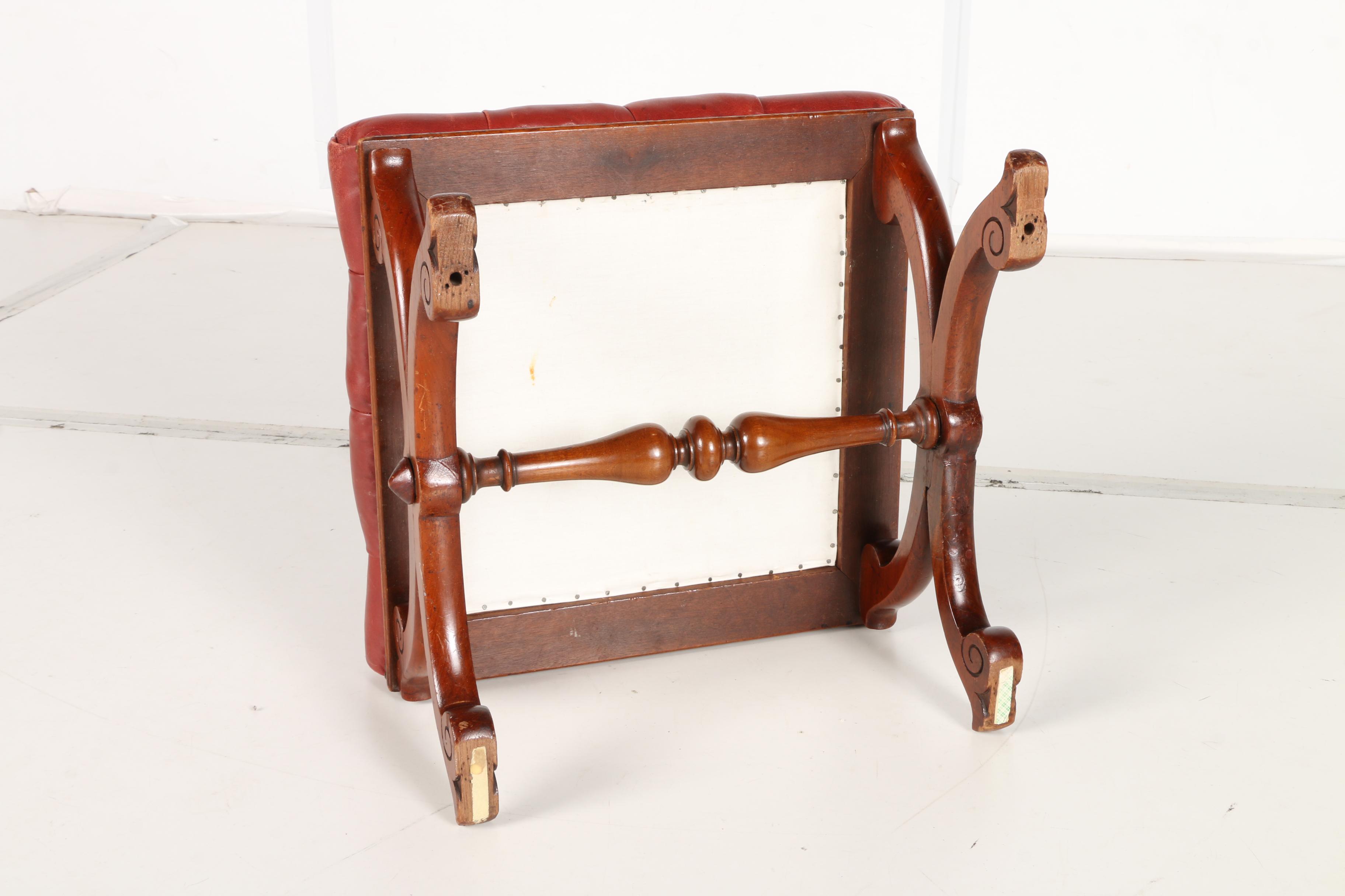 Italian Renaissance Style Leather Ottoman