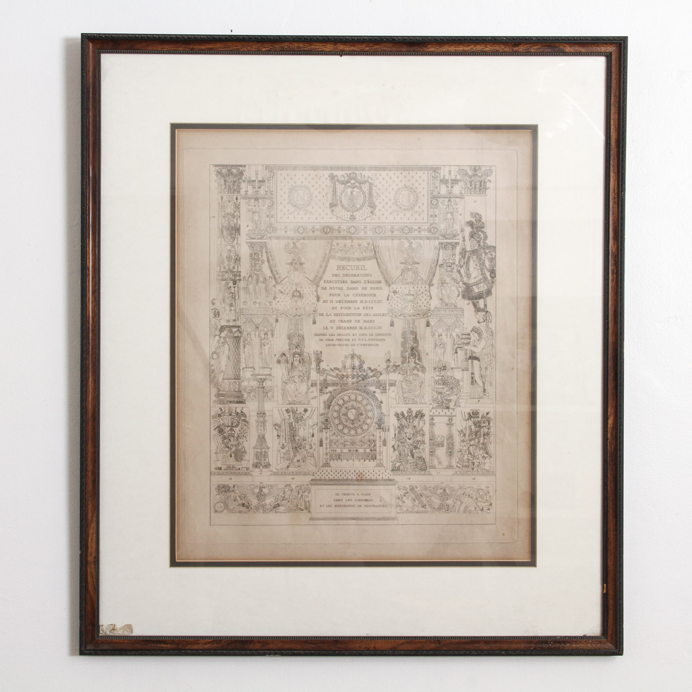 Engraving of Decorations and Designs for Notre Dame de Paris for Emperor Napoleon