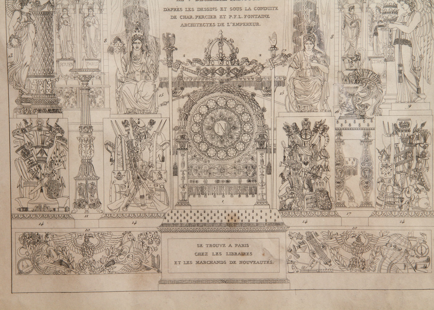 Engraving of Decorations and Designs for Notre Dame de Paris for Emperor Napoleon