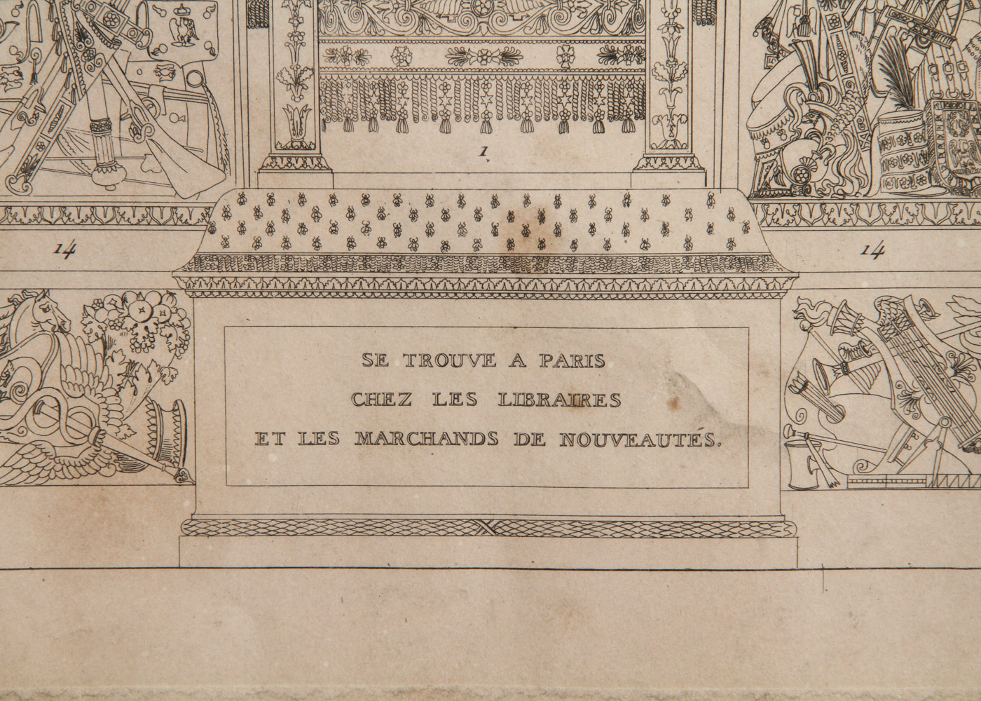 Engraving of Decorations and Designs for Notre Dame de Paris for Emperor Napoleon