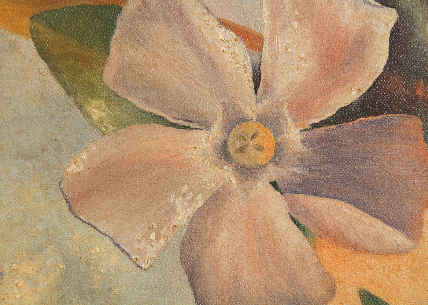 Blumenthal Framed Acrylic on Canvas Painting of Flowers