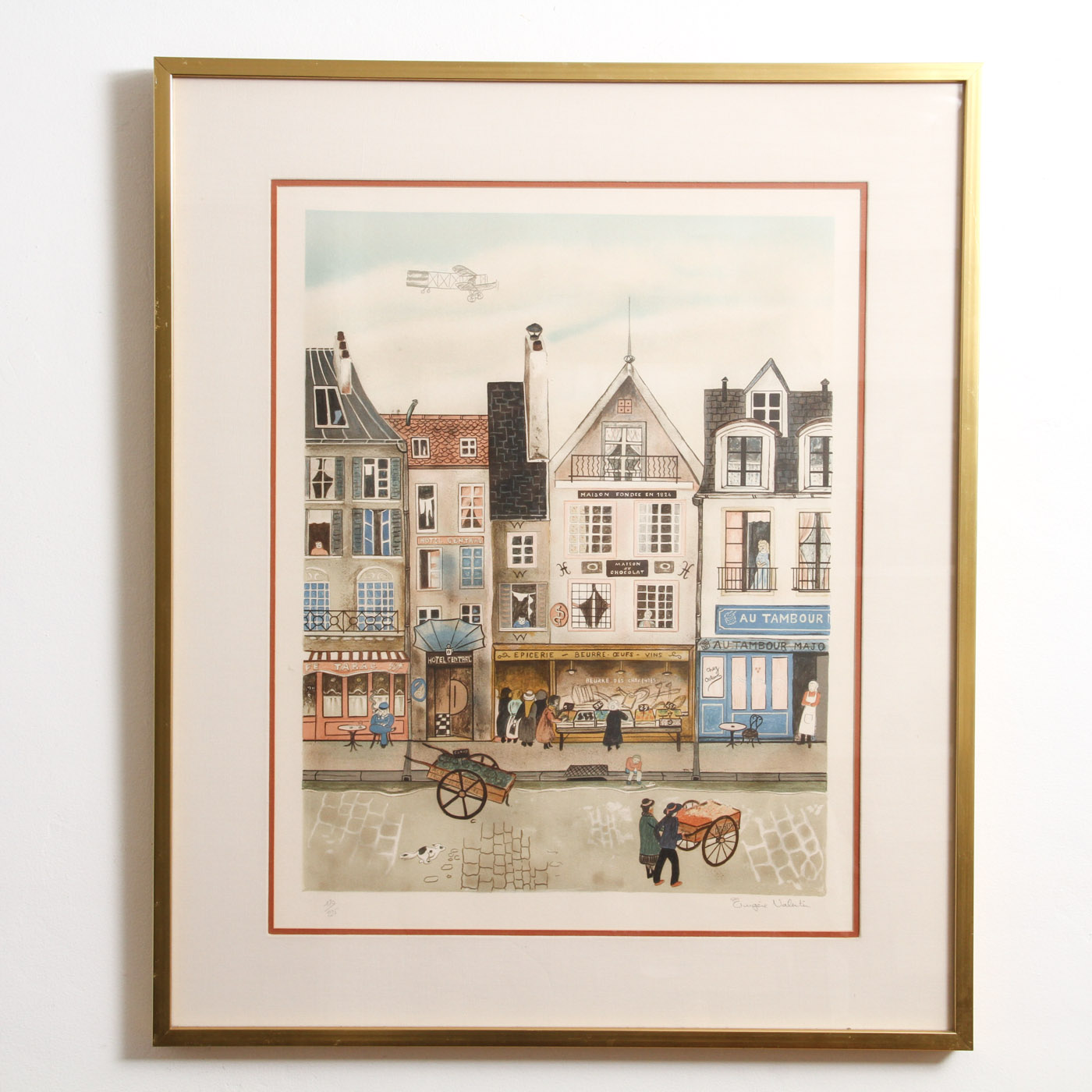 Eugene Valentin Limited Edition Lithograph "Hotel Centrale"