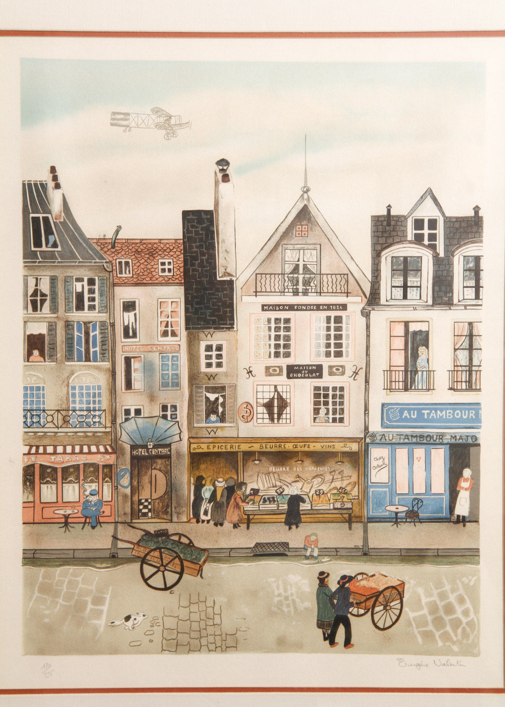 Eugene Valentin Limited Edition Lithograph "Hotel Centrale"