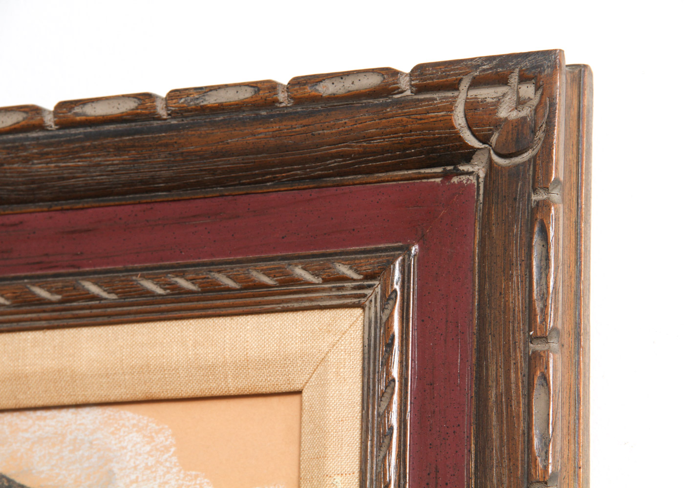 Framed Oil Pastel Portrait of a Woman