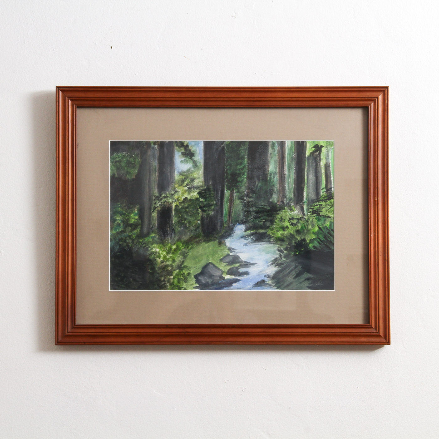 Jean Clarke Painting on Paper of a Forest Landscape
