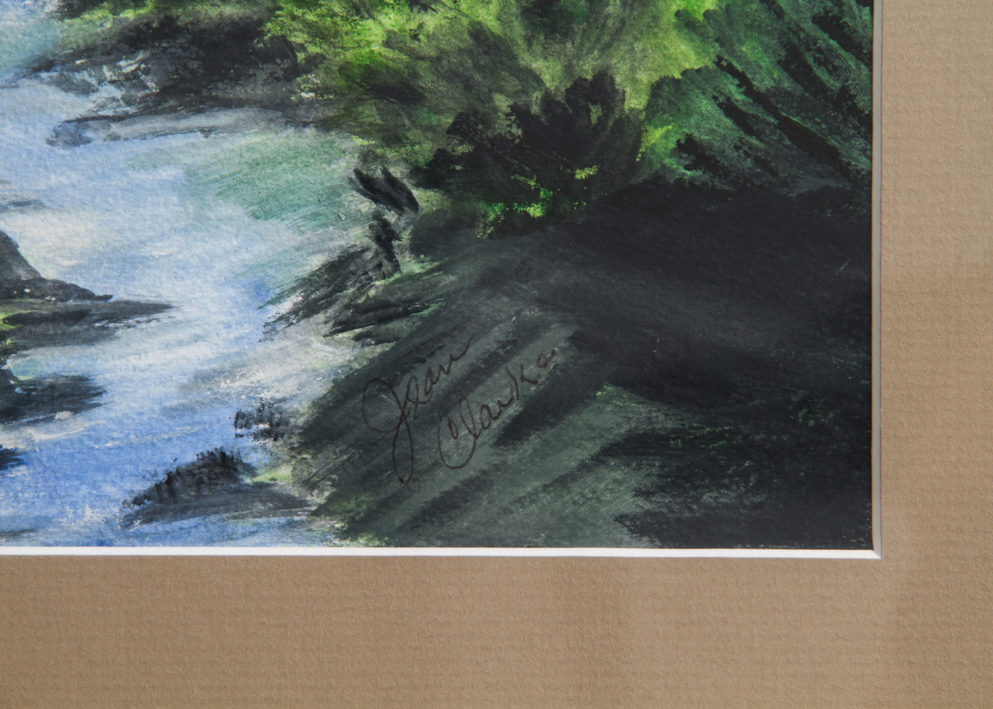 Jean Clarke Painting on Paper of a Forest Landscape