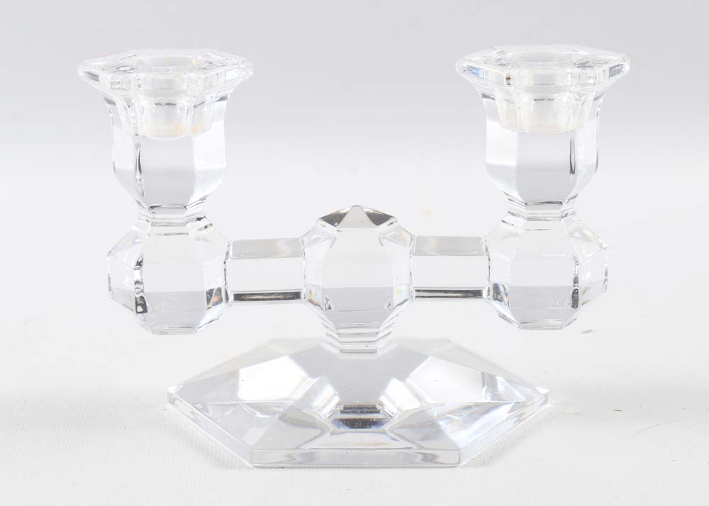 Crystal Candle Holders featuring Val Saint Lambert