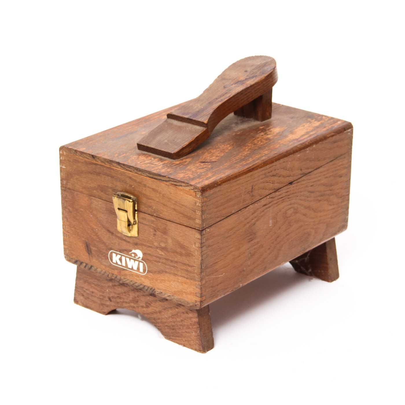 Vintage Wood Kiwi Shoe Shine Box