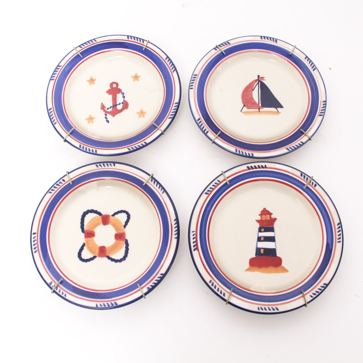 Hartstone Hand Painted Nautical Themed Plates
