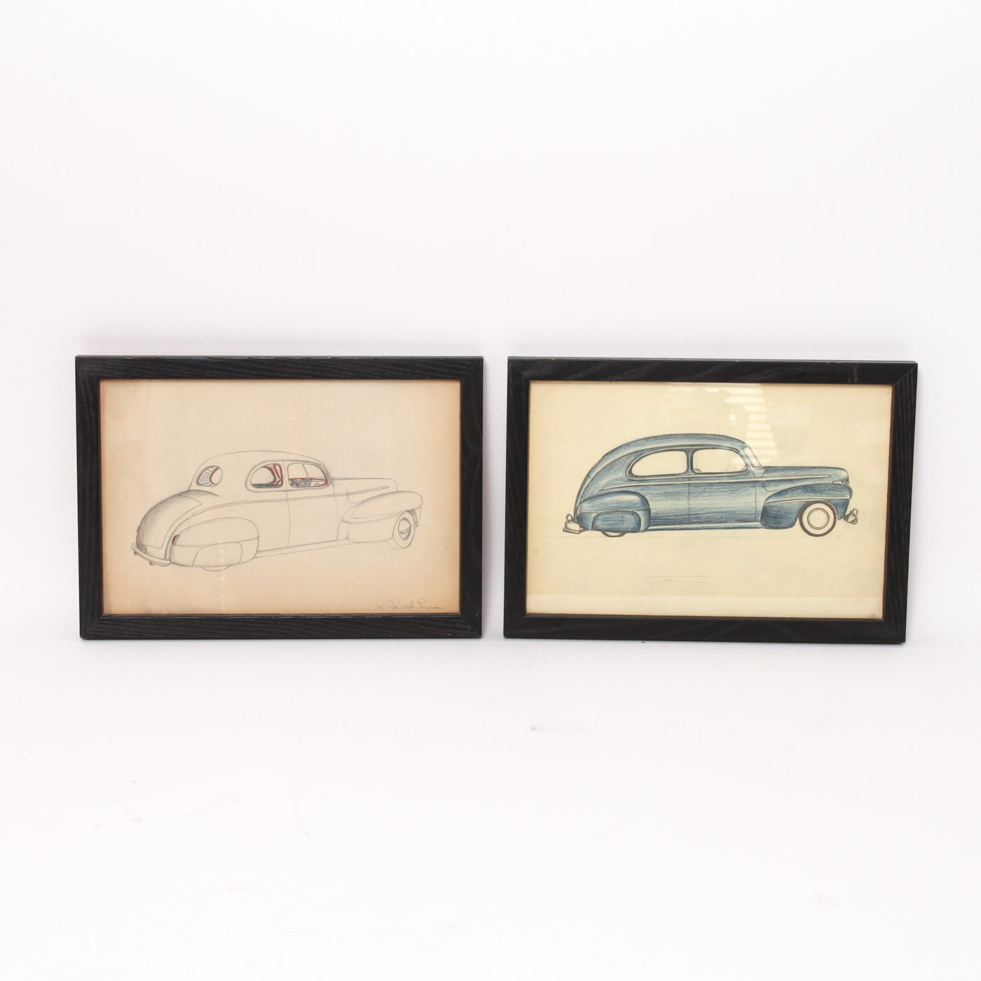 Ralph Lepre Drawings on Paper of Vintage Automobiles.