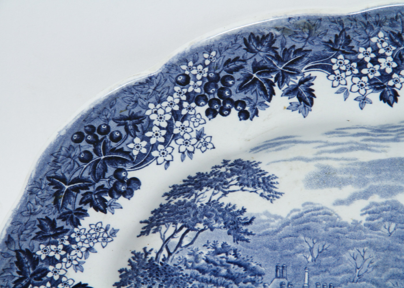 J & G Meakin England "Compton Winyates" Blue and White Transfer Platter