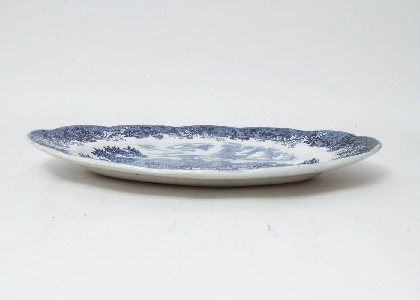 J & G Meakin England "Compton Winyates" Blue and White Transfer Platter