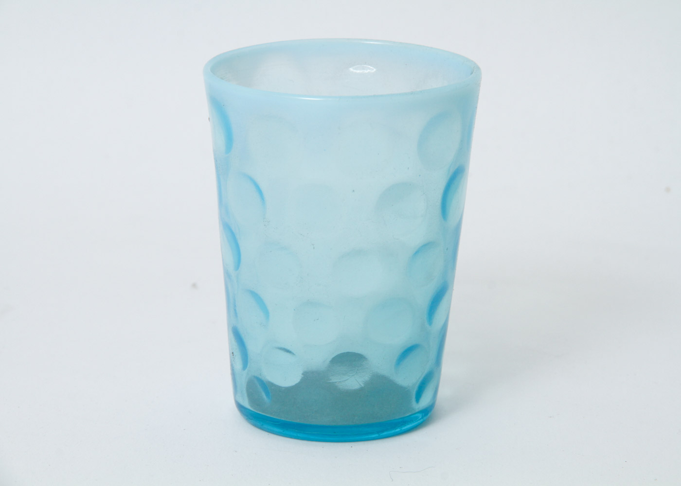 Fenton Blue Coin Dot Glass Pitcher with Five Glasses