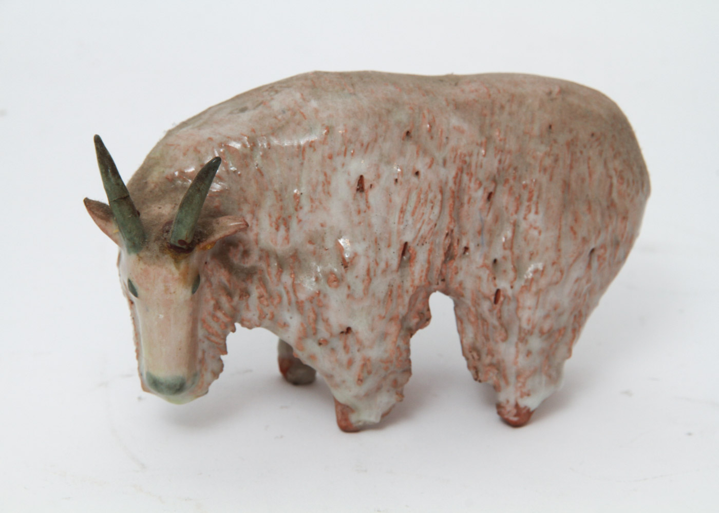 Ceramic Bear and Mountain Goat Figurines