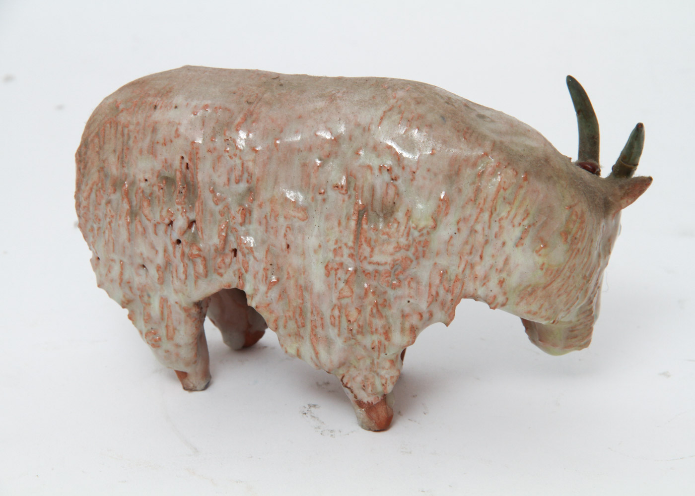 Ceramic Bear and Mountain Goat Figurines