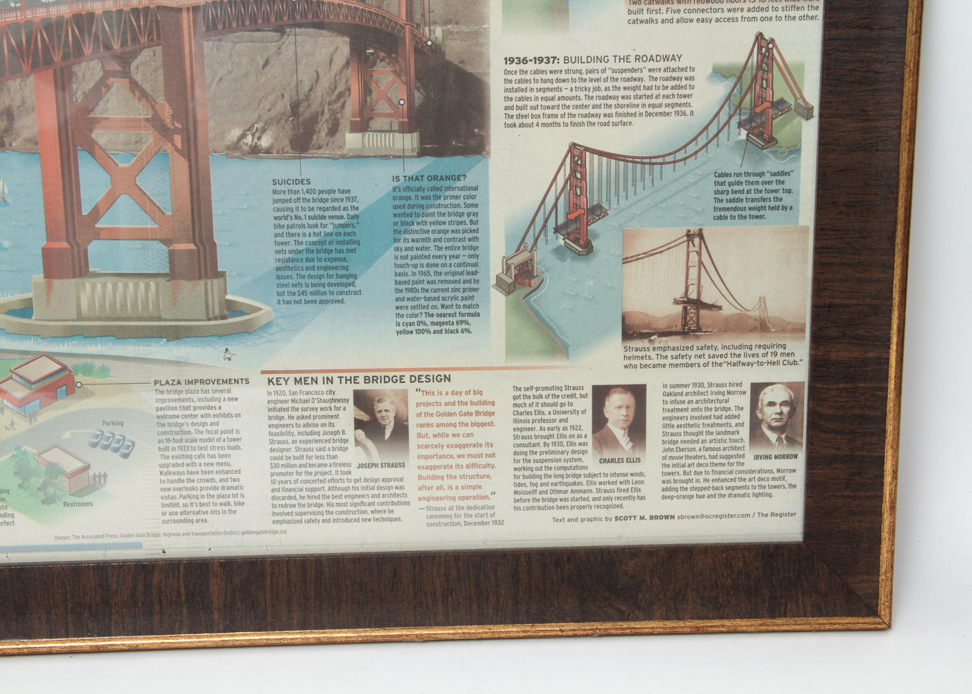 Framed Map of Golden Gate Bridge Celebrating Its 75th Anniversary