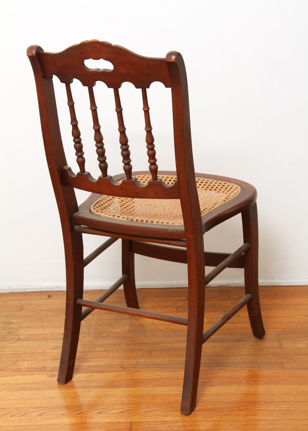 Three Wooden Spindleback Chairs